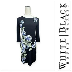 White House Black Market reversible dress with hydrangea flower print size S